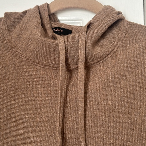 Quince Eco-Knit Milano Stitch Pullover Hoodie Warm Taupe Small Soft Athleisure - Picture 2 of 6